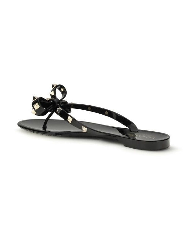 Valentino Garavani Black Pvc Flat Sandals Glam Steals