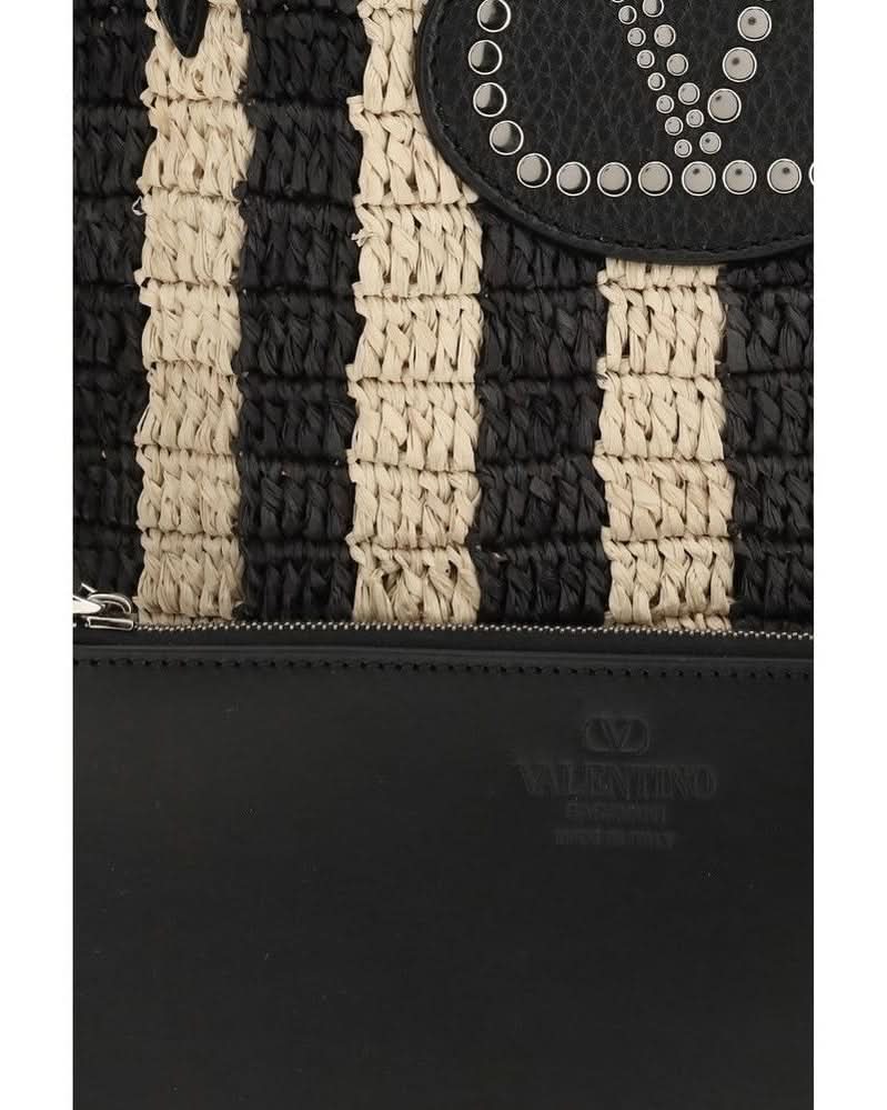 Valentino Garavani Black Raffia Backet Bag Glam Steals