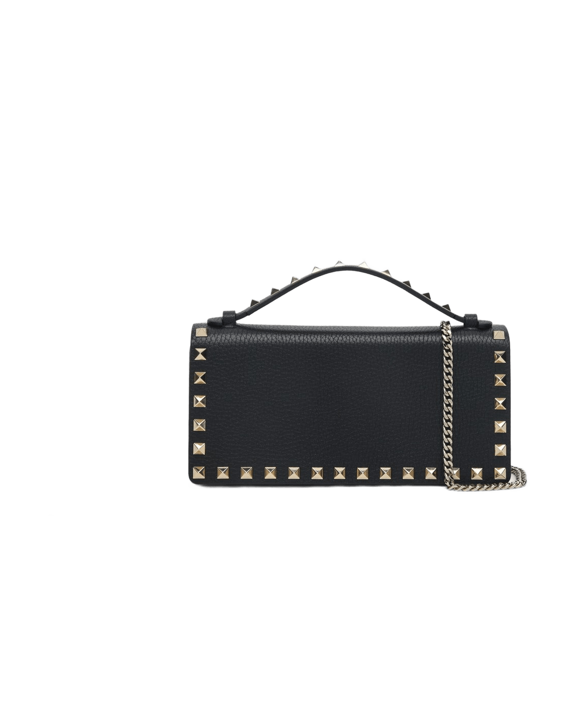 Valentino Garavani Black Rockstud Chain Wallet Glam Steals