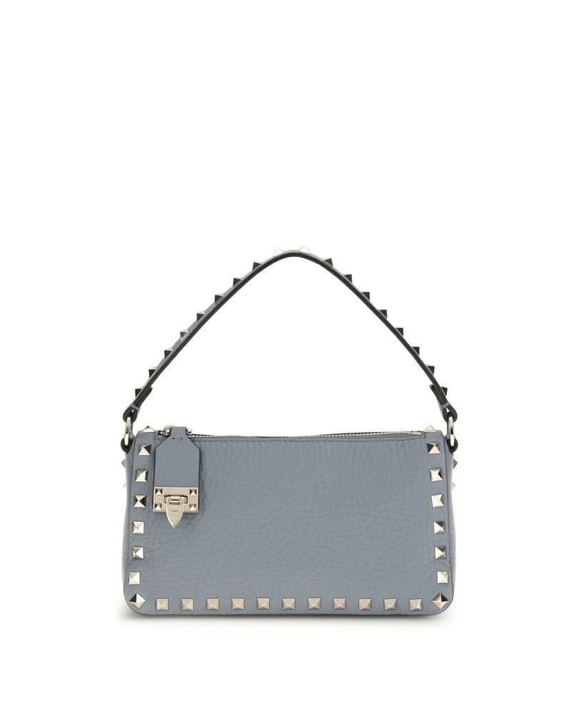 Valentino Garavani Blue Calf Leather Bos Taurus Shoulder Bag 