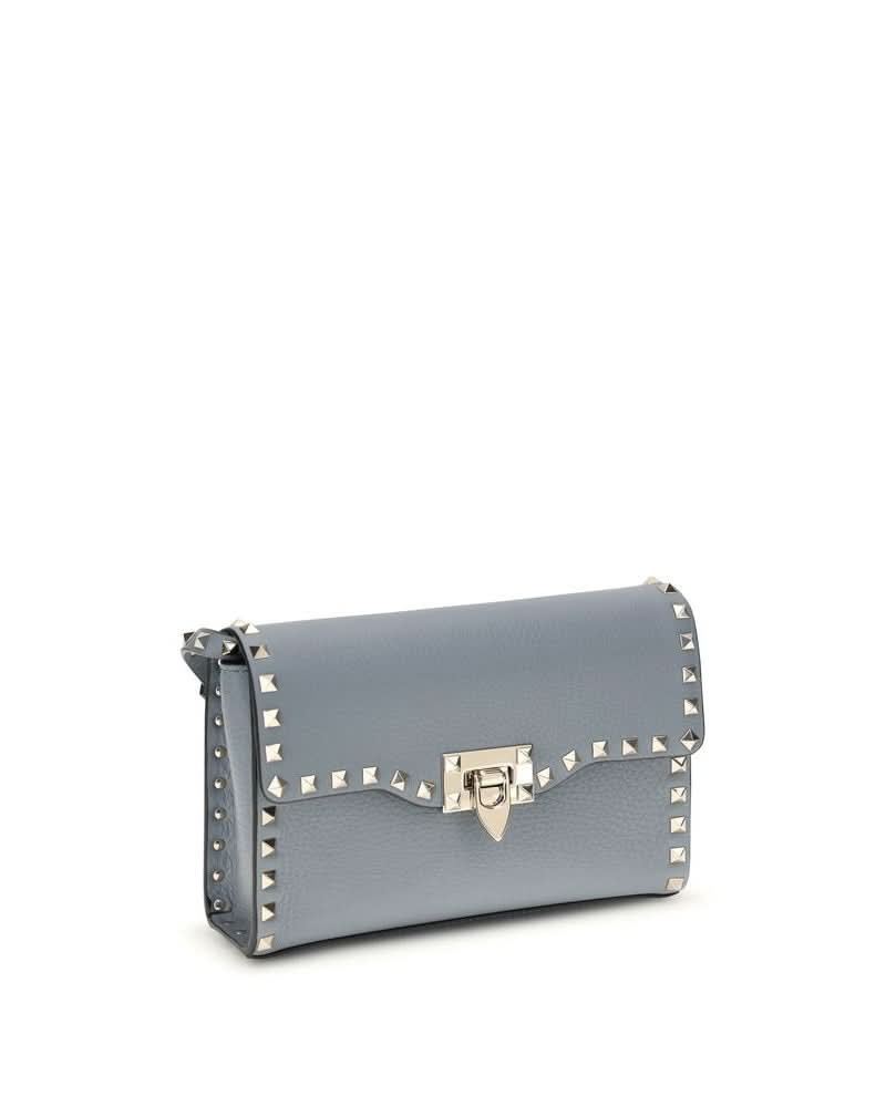 Valentino Garavani Blue Calf Leather Bos Taurus Shoulder Bag Glam Steals