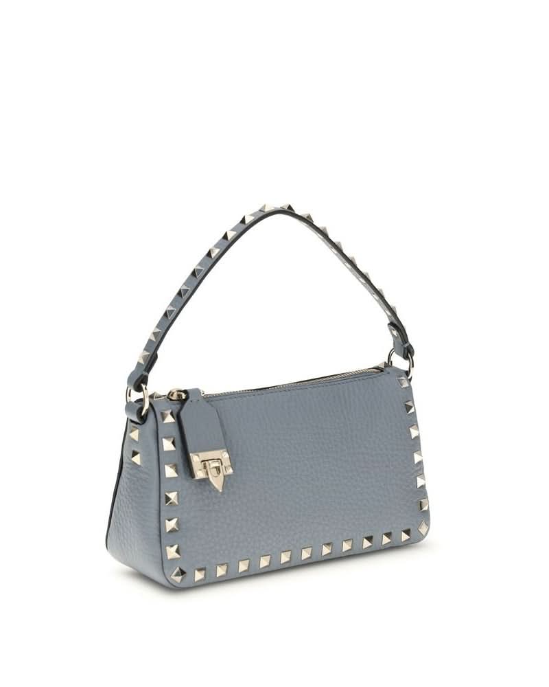 Valentino Garavani Blue Calf Leather Bos Taurus Shoulder Bag 