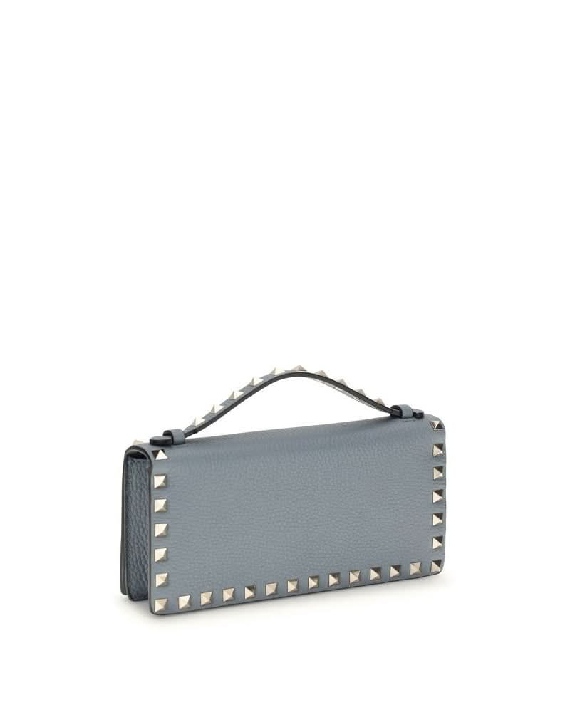 Valentino Garavani Blue Calf Leather Bos Taurus Wallet 