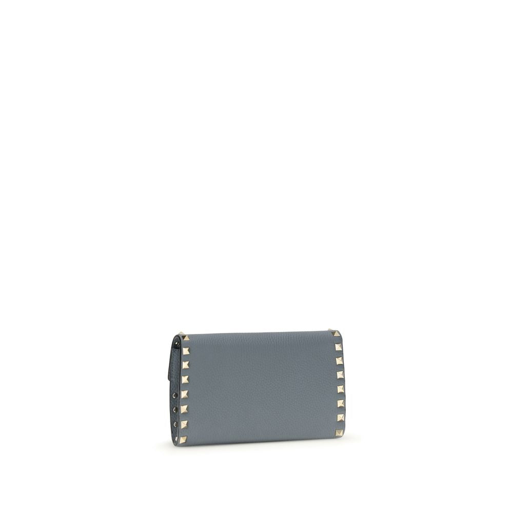 Valentino Garavani Blue Calf Leather Bos Taurus Wallet 