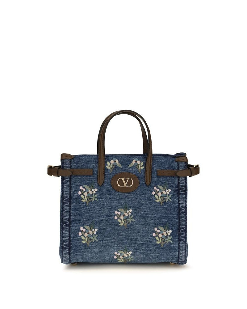 Valentino Garavani Blue Cotton Shoulder Bag Glam Steals