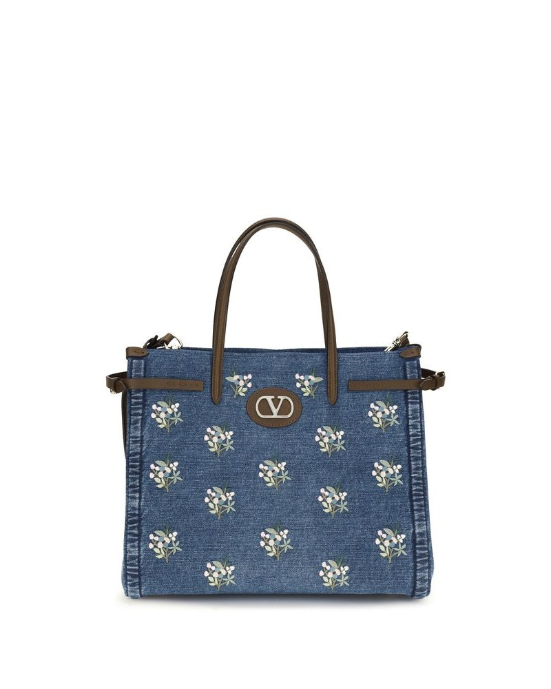 Valentino Garavani Blue Cotton Shoulder Bag Glam Steals