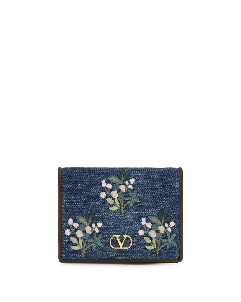 Valentino Garavani Blue Cotton Wallet Glam Steals