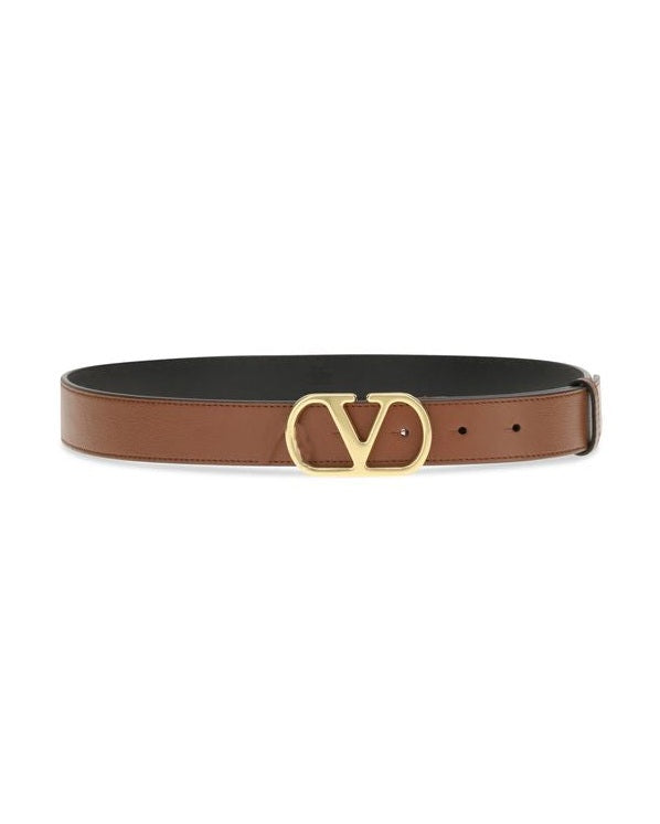 Valentino Garavani Brown Calf Leather Bos Taurus Regular Belt Glam Steals