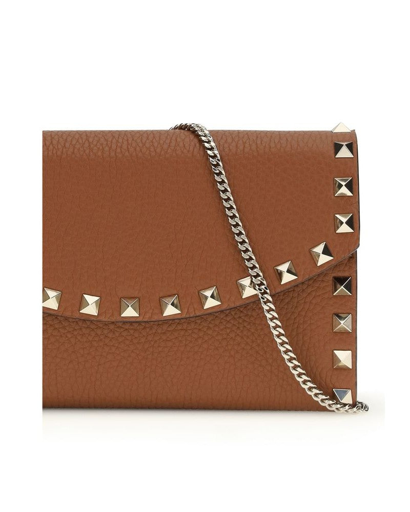 Valentino Garavani Brown Calf Leather Bos Taurus Wallet 