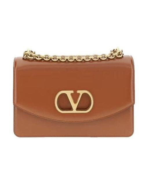 Valentino Garavani Brown Calfskin Shoulder Bag Glam Steals