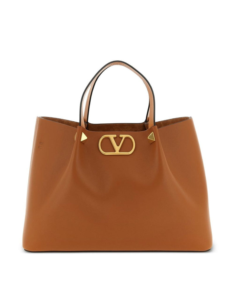 Valentino Garavani Brown Leather Bag Shopper