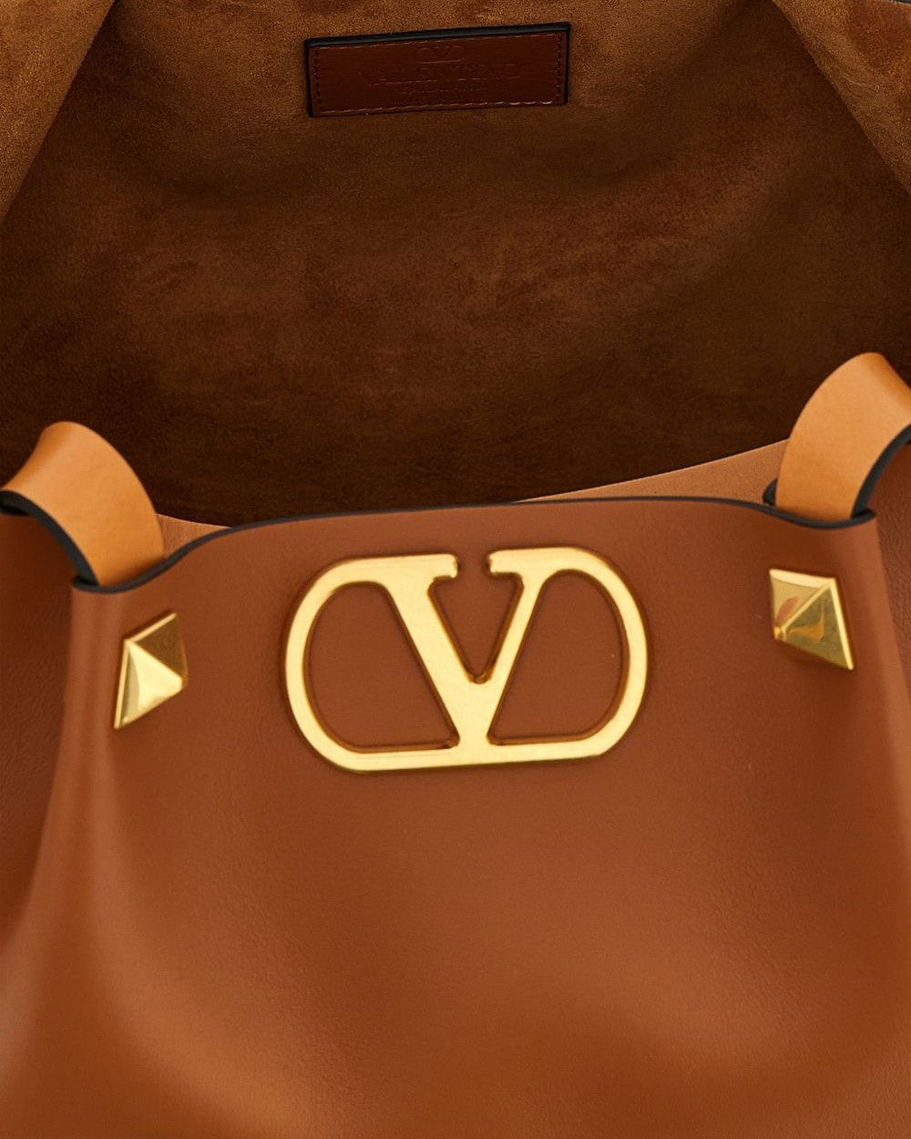 Valentino Garavani Brown Leather Bag Shopper