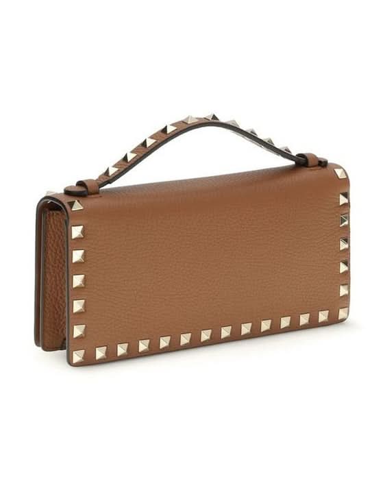 Valentino Garavani Brown Leather Calf Bos Taurus Wallet 