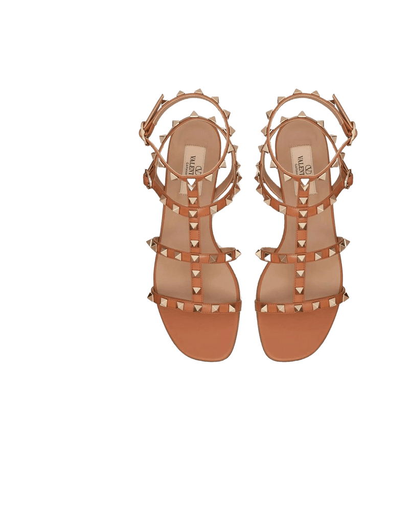 Valentino Garavani Brown Leather Strap Sandals Glam Steals