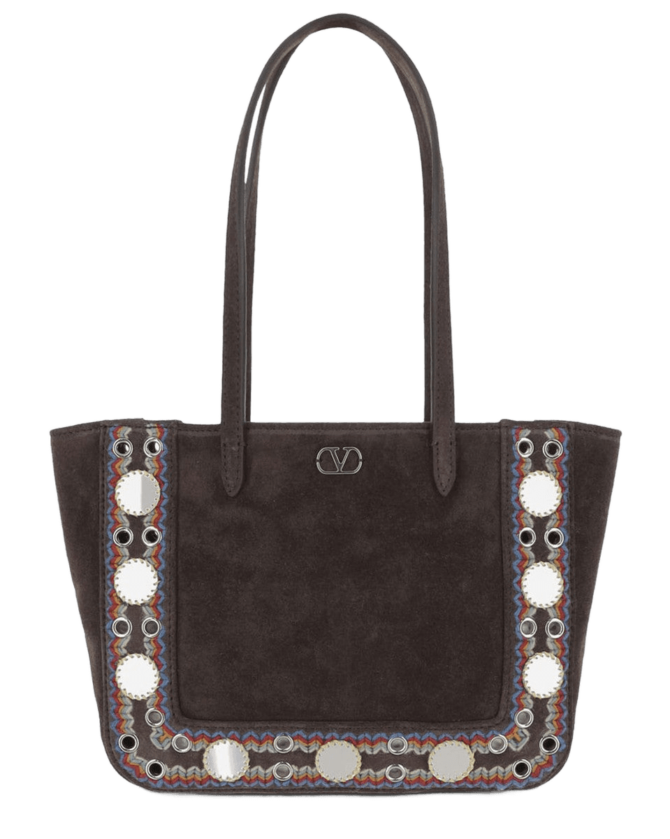 Valentino Garavani Brown Suede Mini Tote Bag Nellcôte in Leather Glam Steals