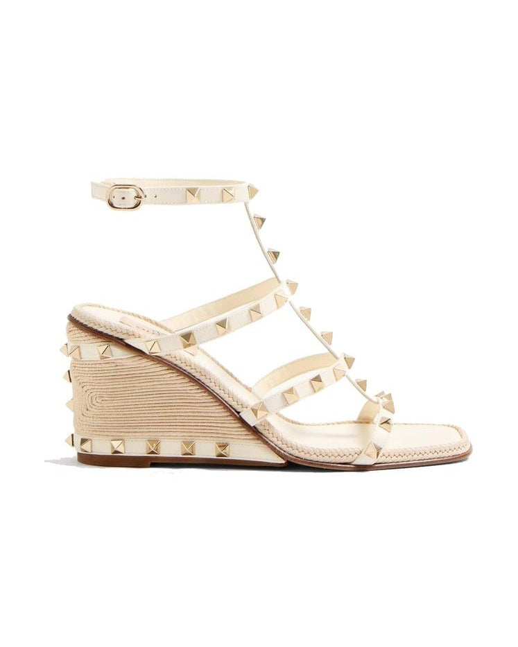 Valentino Garavani Calfskin Wedge Sandals Glam Steals