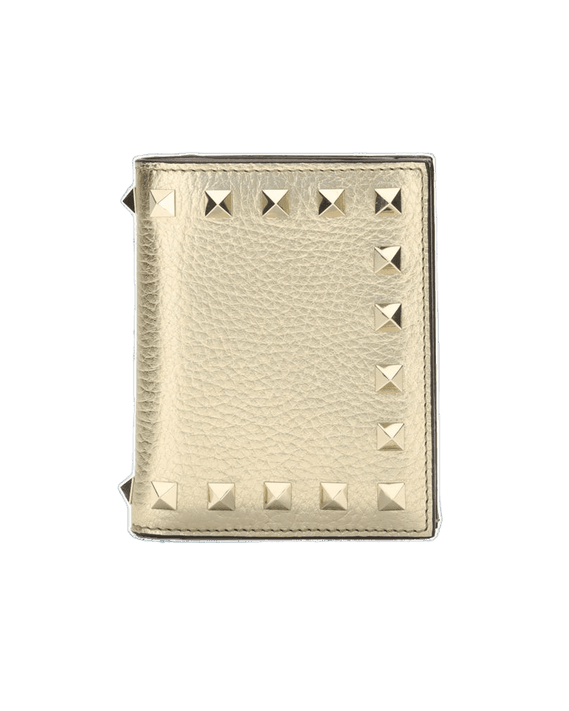 Valentino Garavani Gold Calf Leather Bos Taurus Wallet Glam Steals