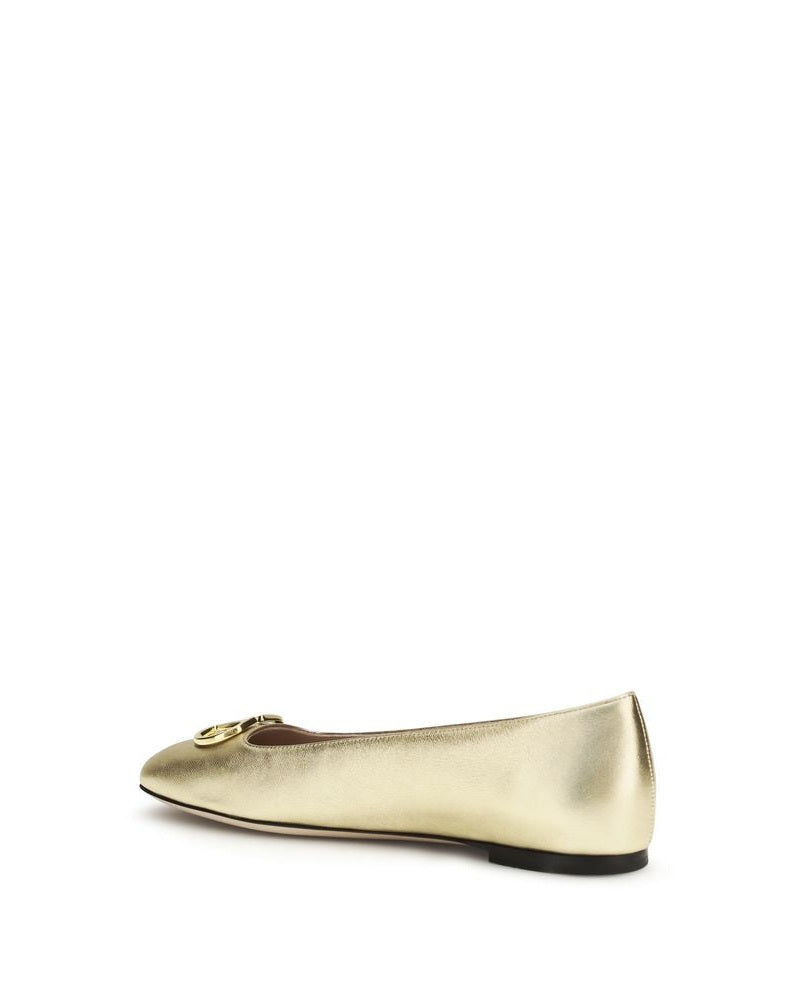 Valentino Garavani Gold Lamb Ovis Aries Ballet Flats Glam Steals