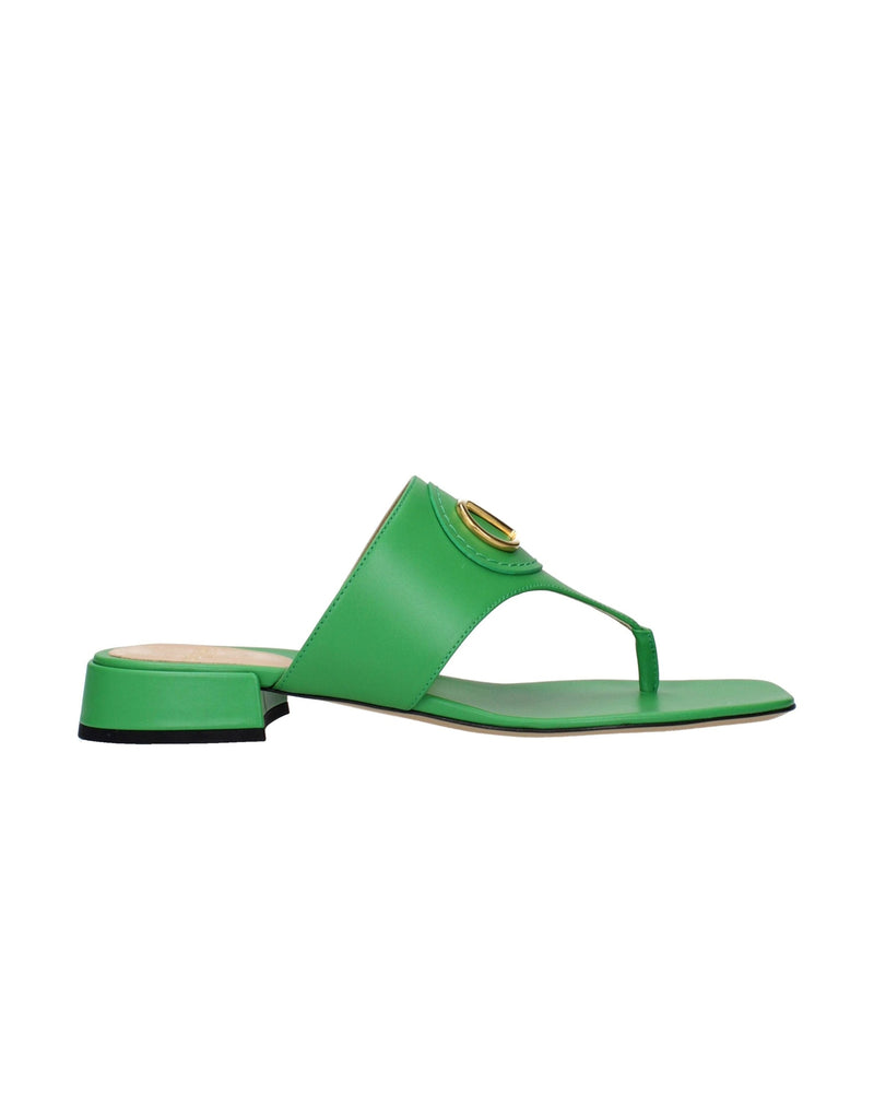 Valentino Garavani Green Leather Flip Flop Glam Steals