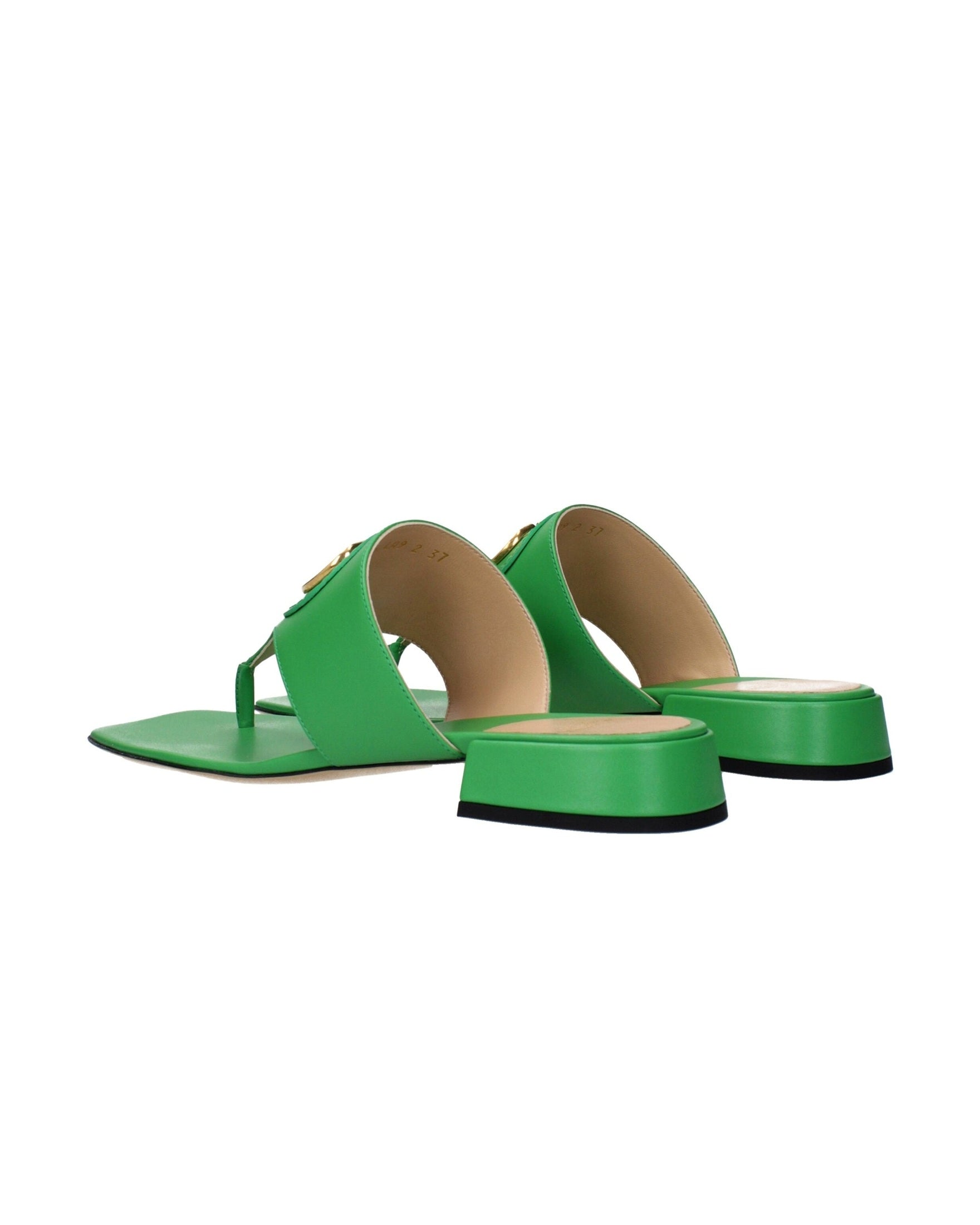 Valentino Garavani Green Leather Flip Flop Glam Steals