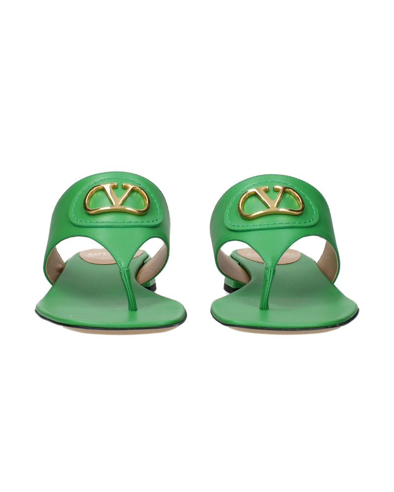 Valentino Garavani Green Leather Flip Flop Glam Steals