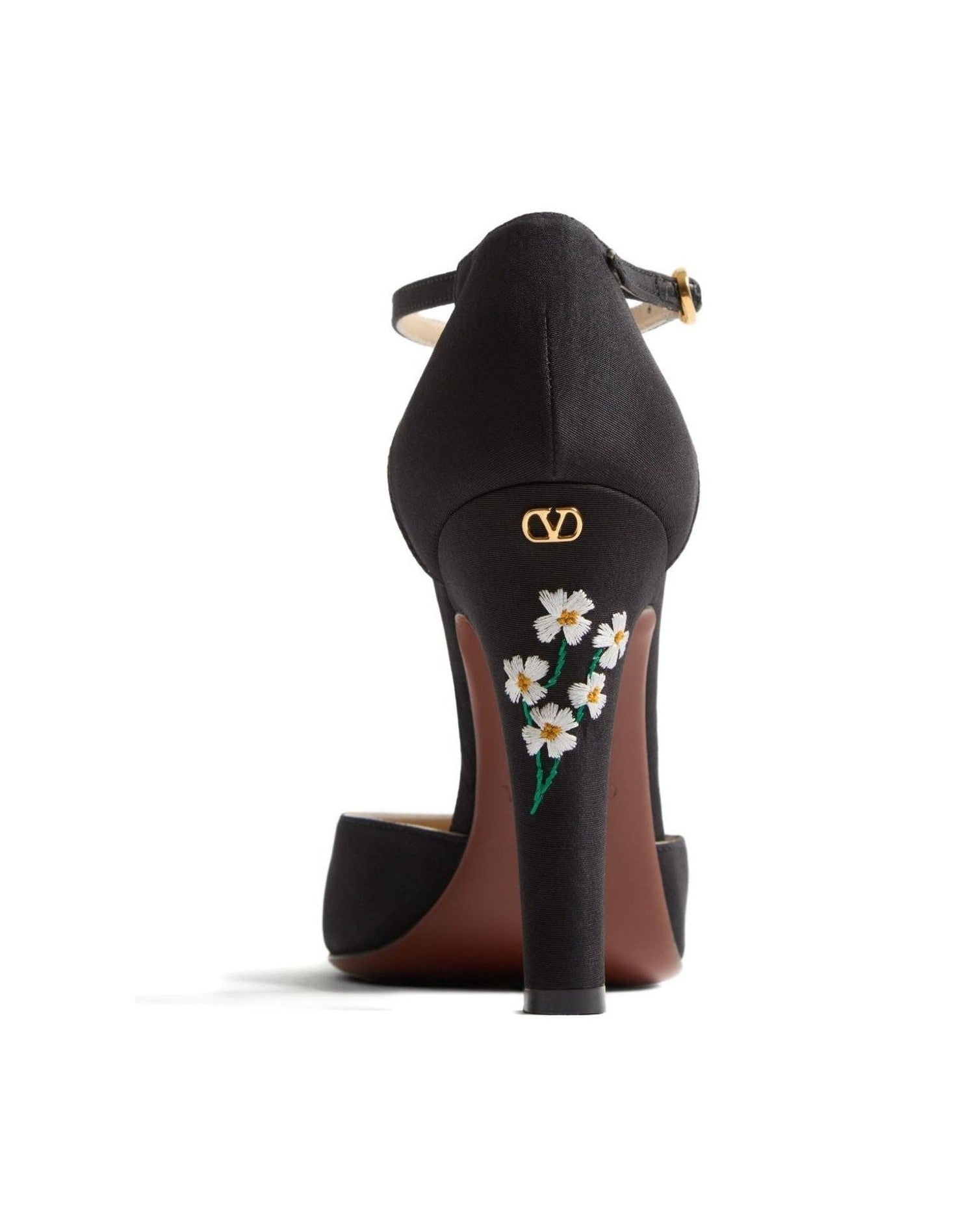 Valentino Garavani Hi Dolly Pumps in Fabric with Floral Embroidery 105mm Glam Steals