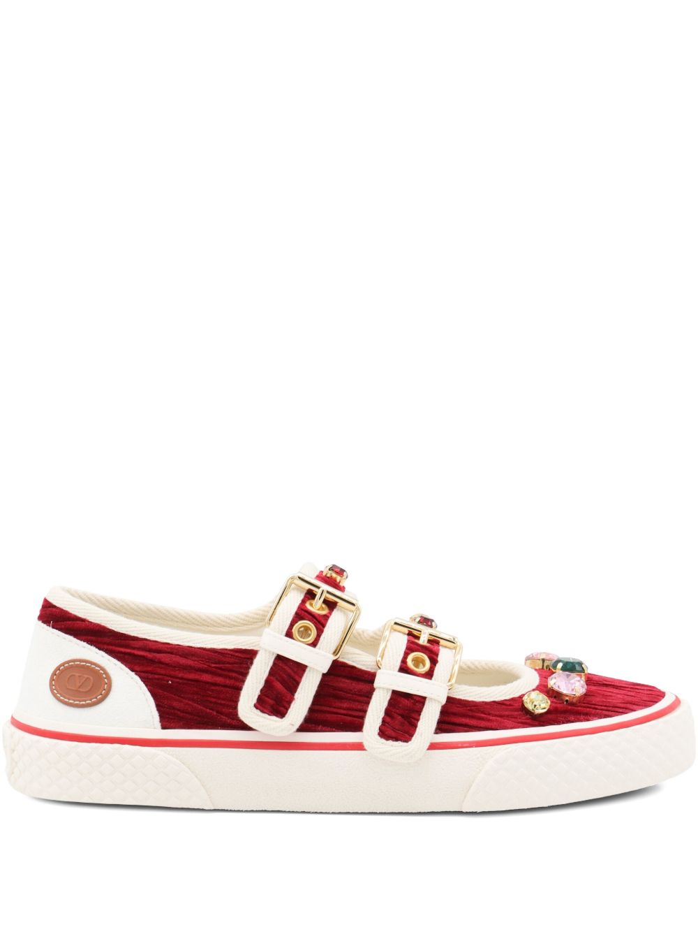 Valentino Garavani Jewel Embellished Buckle Sneakers Glam Steals
