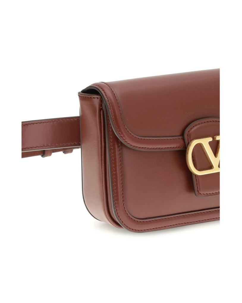 Valentino Garavani Leather Bordeaux Calf Bos Taurus Shoulder Bag Glam Steals