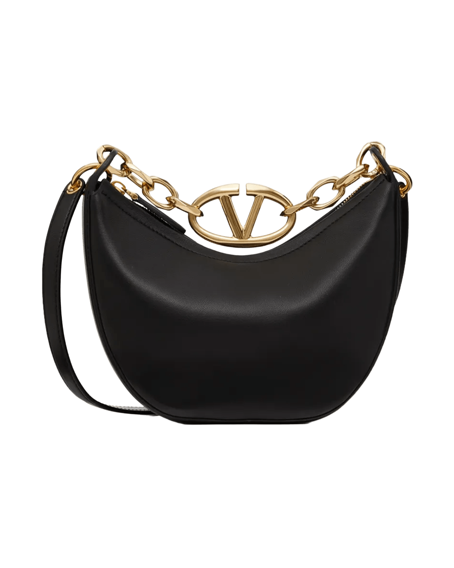 Valentino Garavani Leather Mini Hobo Vlogo Shoulder Black Bag Glam Steals