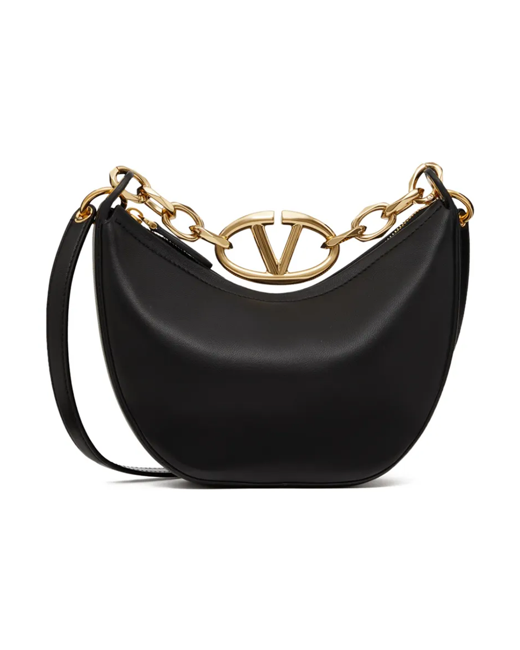 Valentino Garavani Leather Mini Hobo Vlogo Shoulder Black Bag Glam Steals