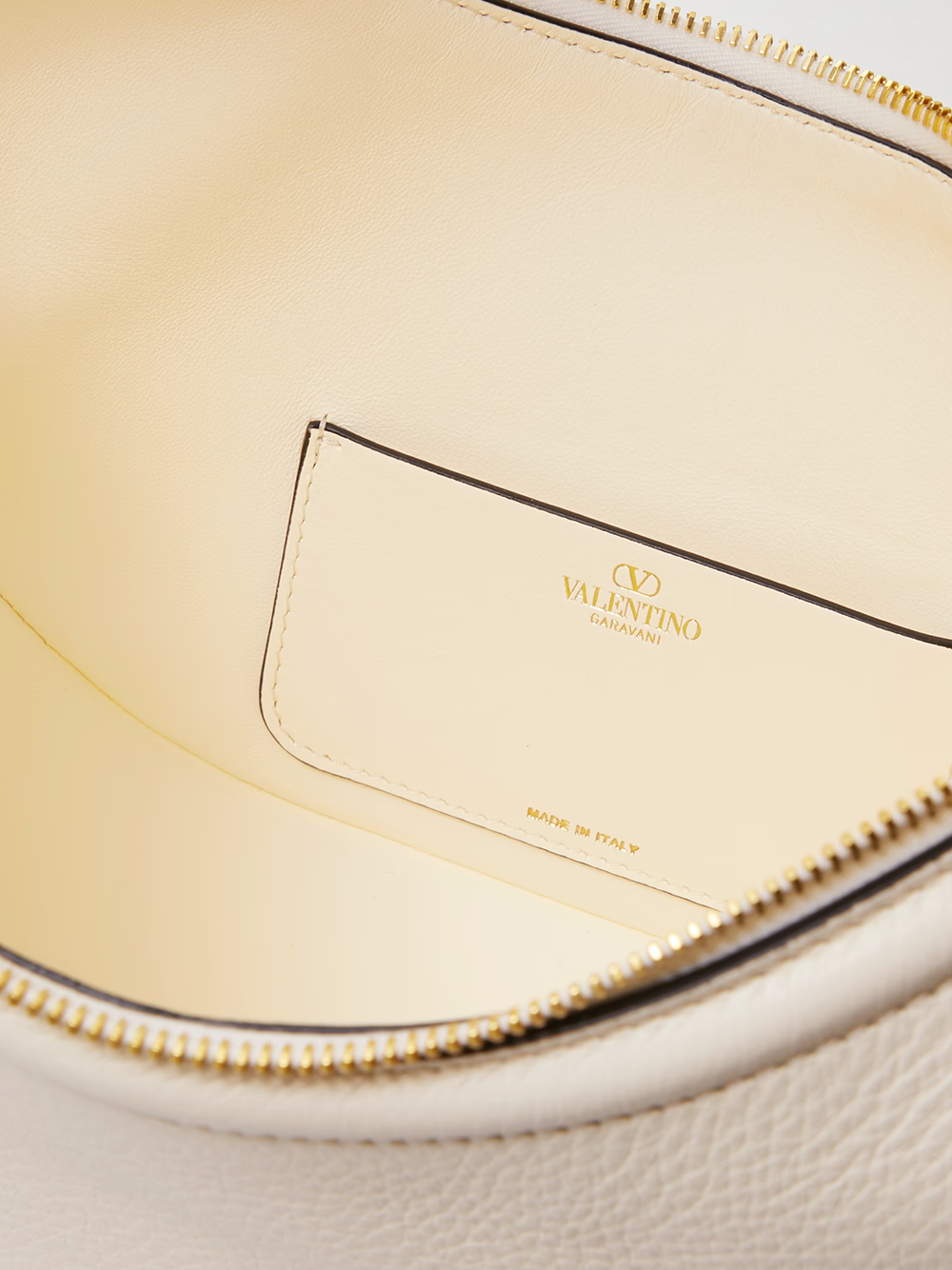 Valentino Garavani Leather Small Hobo Vlogo Shoulder Ivory Bag Glam Steals