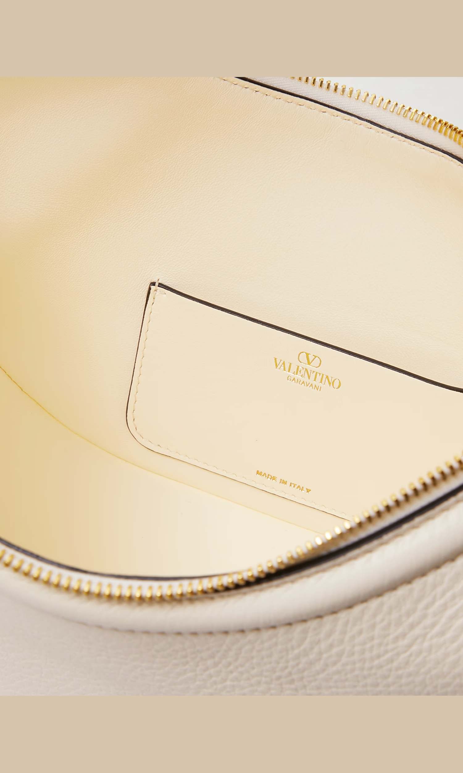 Valentino Garavani Leather Small Hobo Vlogo Shoulder Ivory Bag Glam Steals
