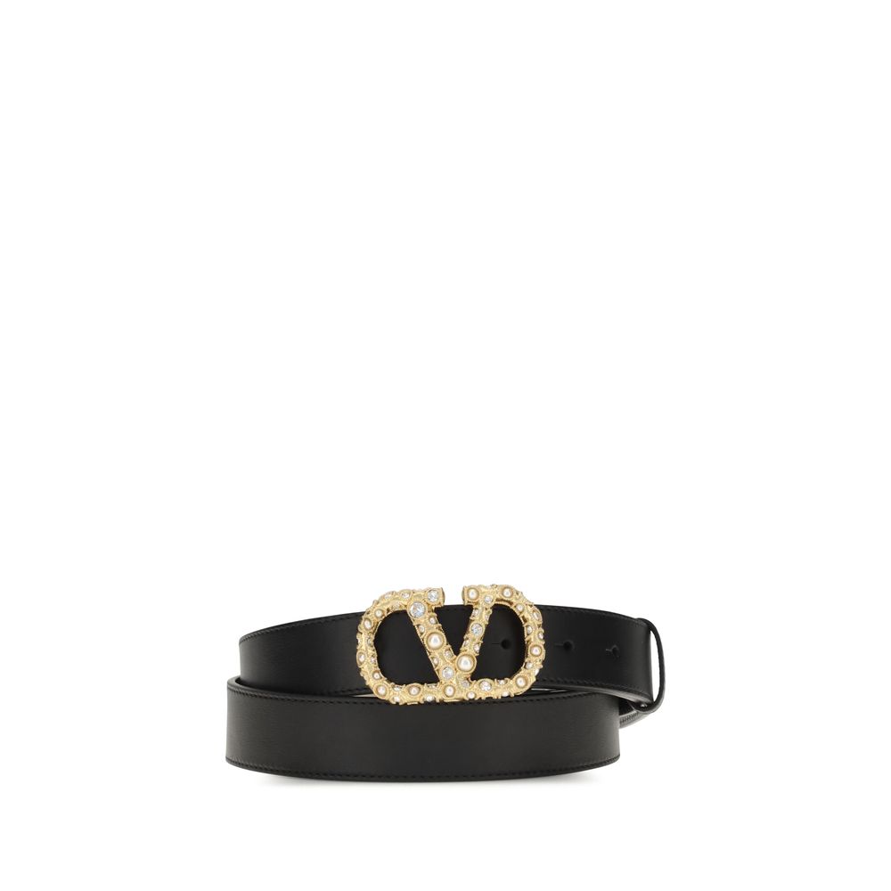 Valentino Garavani Leather Vlogo Belt Glam Steals
