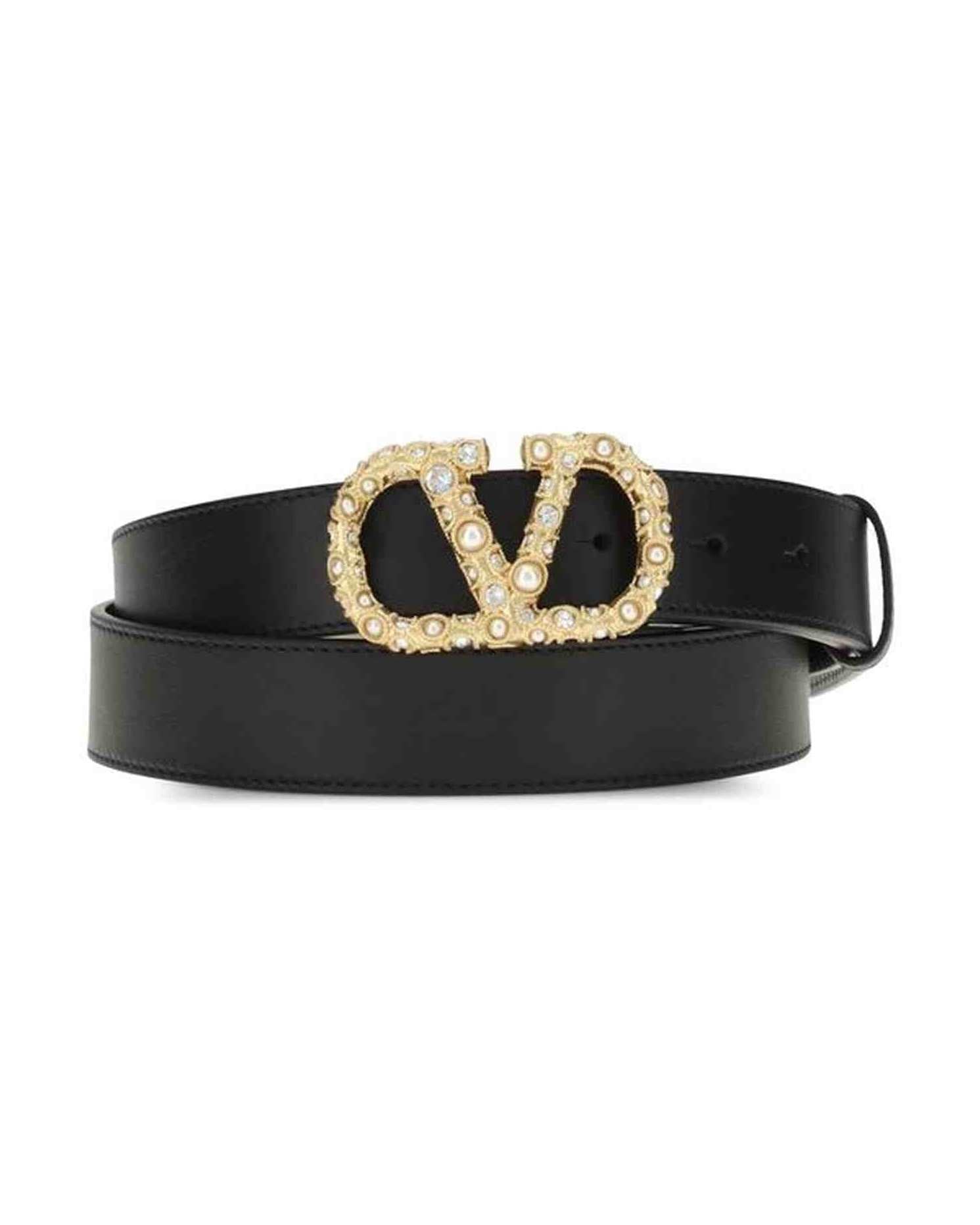Valentino Garavani Leather Vlogo Belt Glam Steals