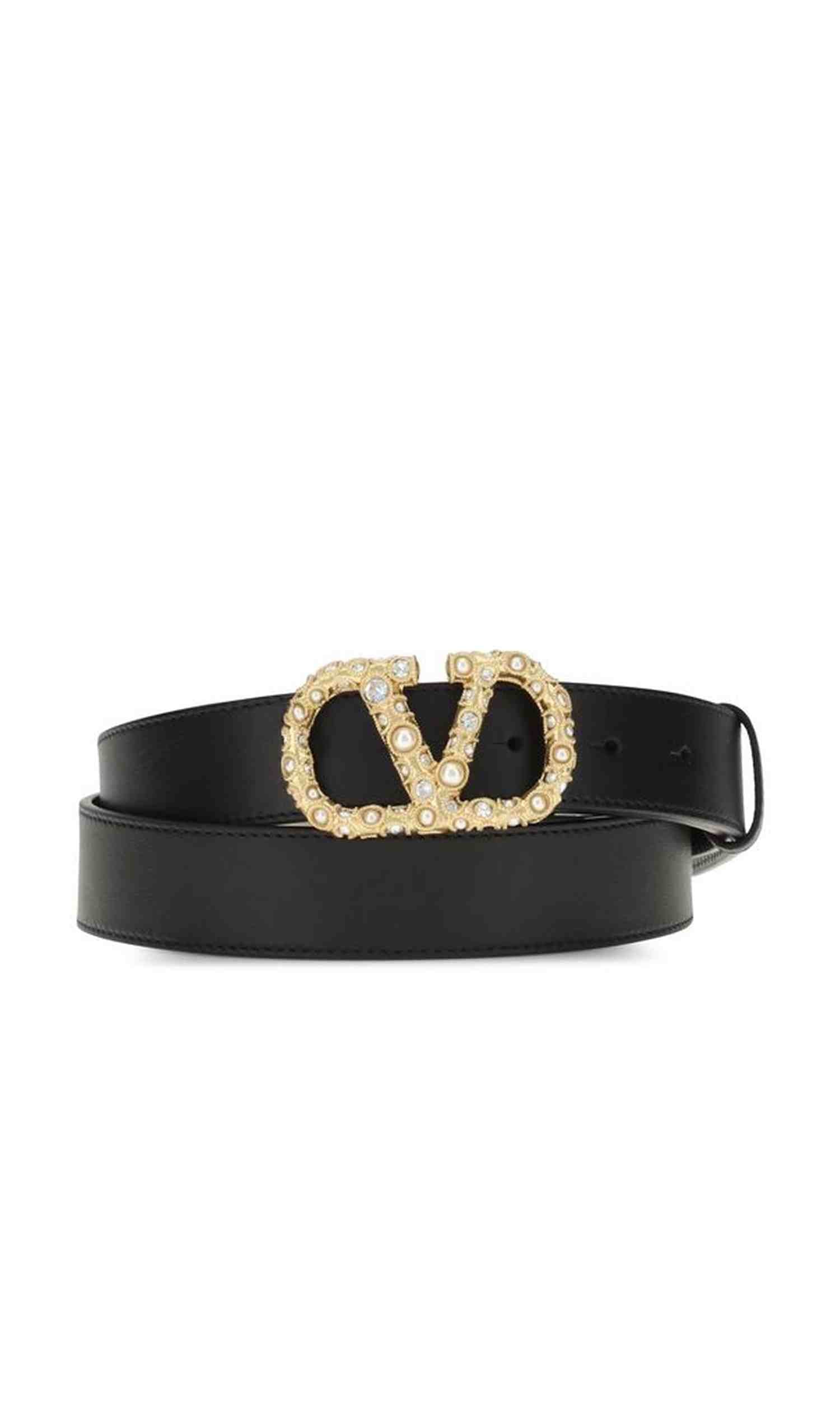 Valentino Garavani Leather Vlogo Belt Glam Steals