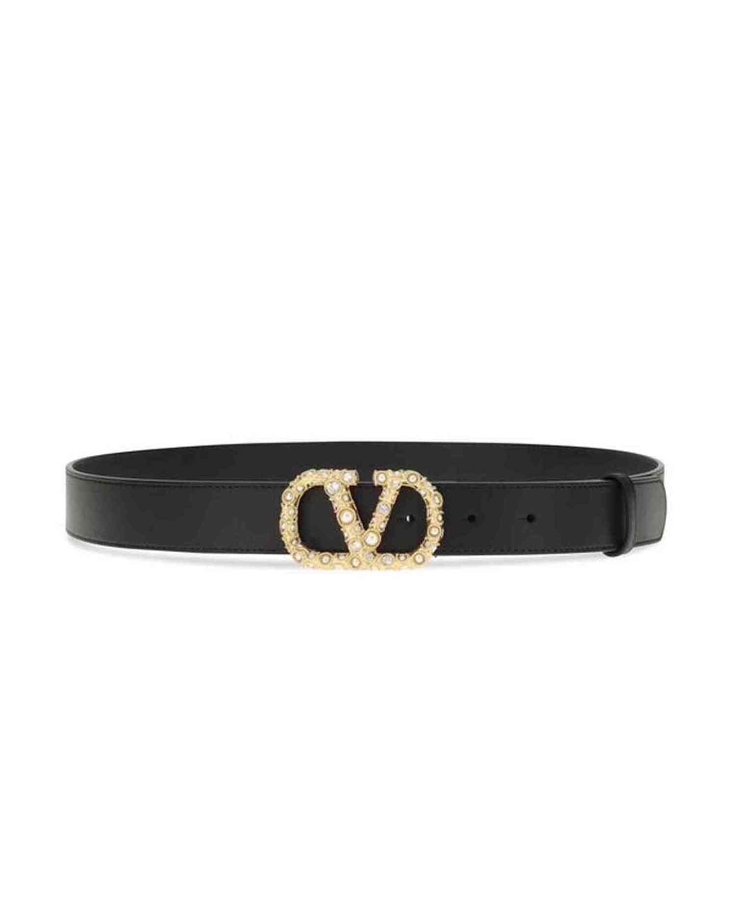 Valentino Garavani Leather Vlogo Belt Glam Steals