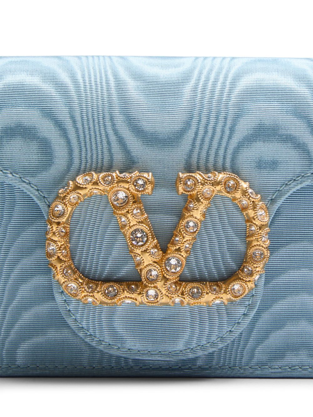 Valentino Garavani Locò Moiré Fabric Clutch with Jewel Logo Glam Steals