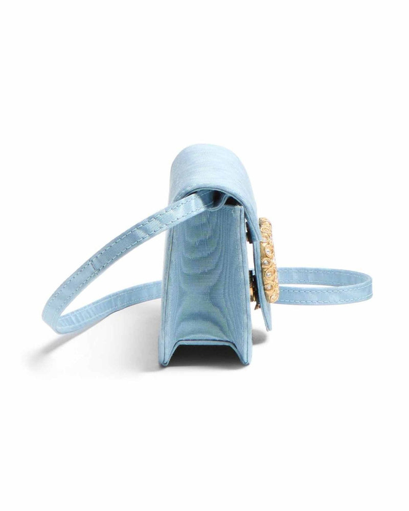 Valentino Garavani Locò Moiré Fabric Clutch with Jewel Logo Glam Steals