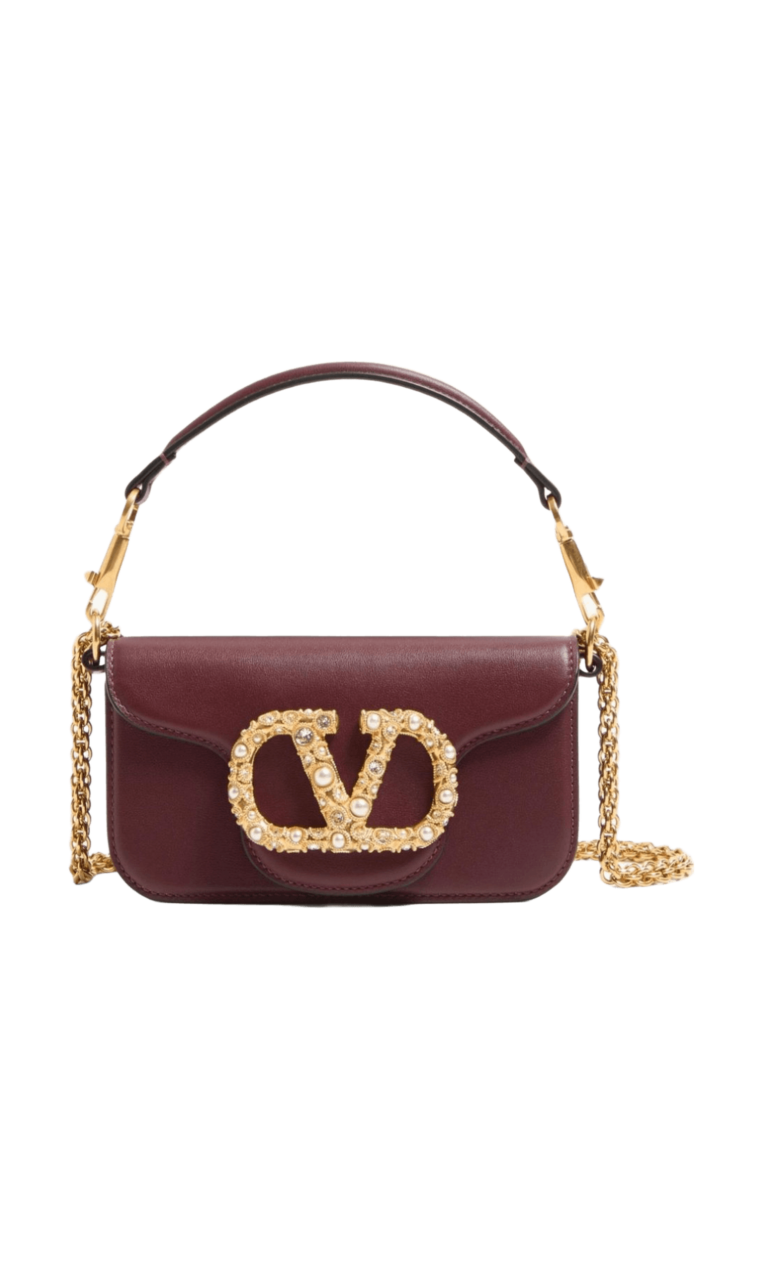 Valentino Garavani Locò Small Shoulder Bag in Calfskin with Jewel Logo Glam Steals