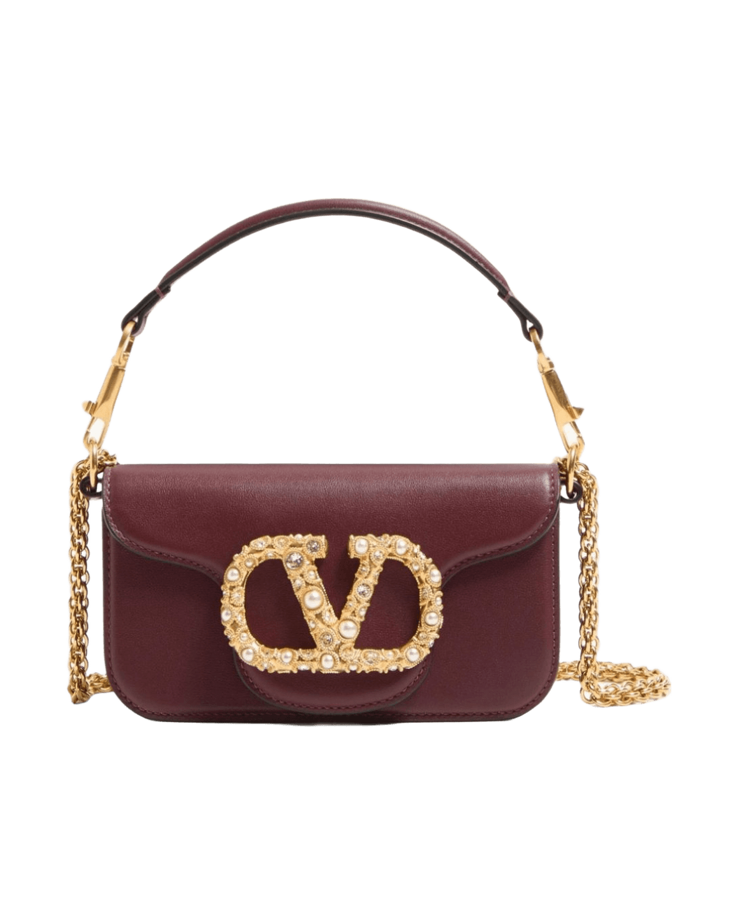 Valentino Garavani Locò Small Shoulder Bag In Calfskin With Jewel Logo Glam Steals