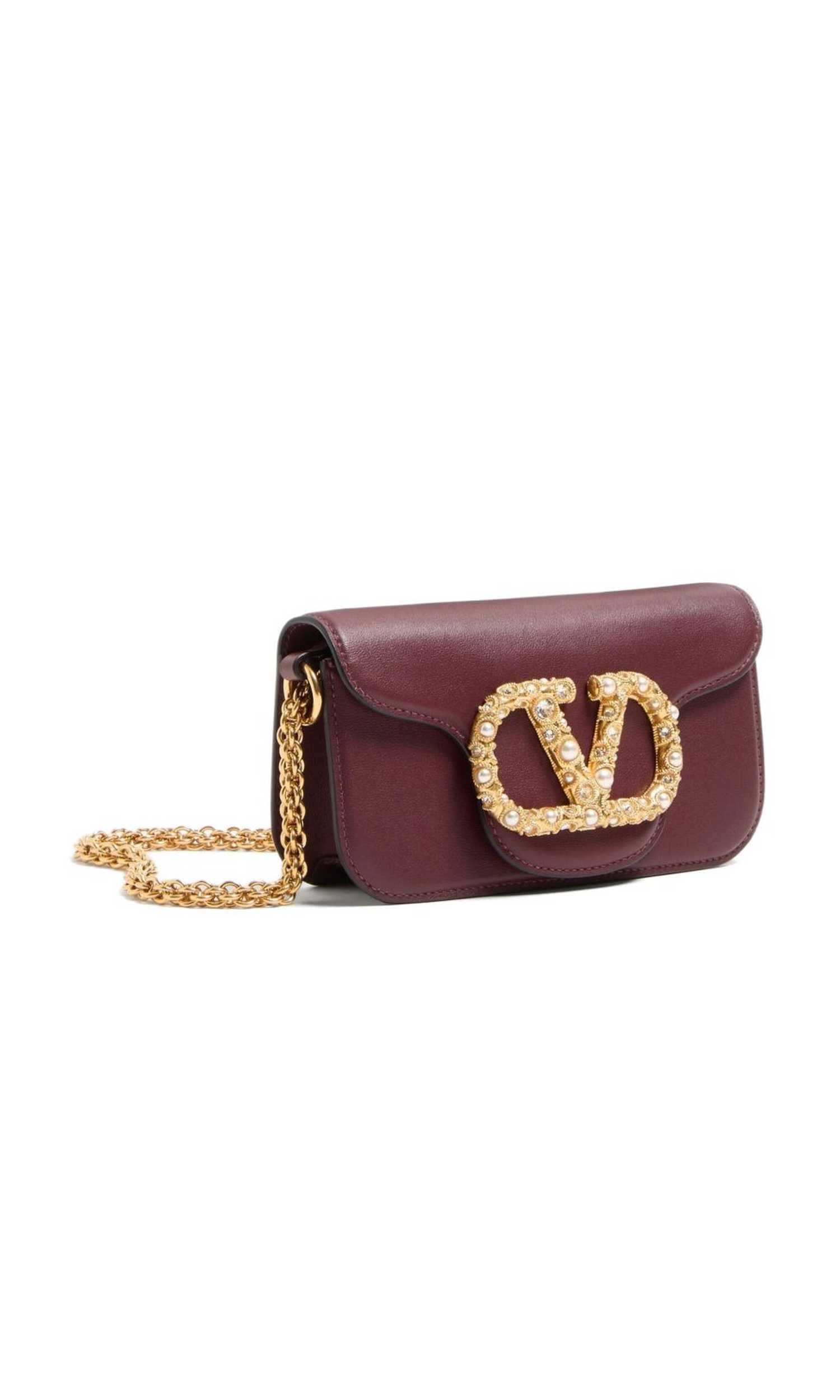 Valentino Garavani Locò Small Shoulder Bag in Calfskin with Jewel Logo Glam Steals