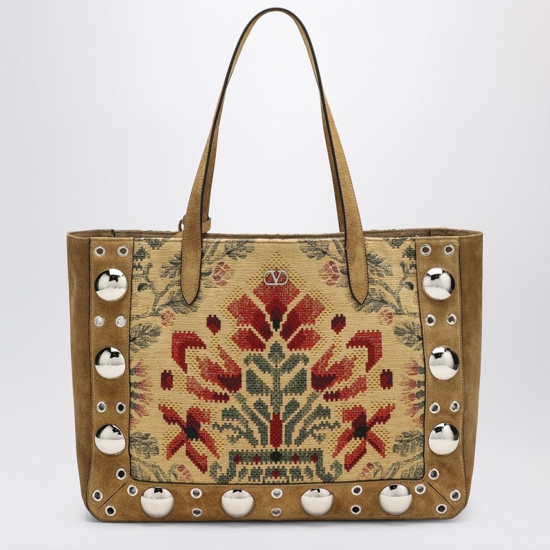 Valentino Garavani Medium Tote Bag Nellcôte in Jacquard Fabric Glam Steals