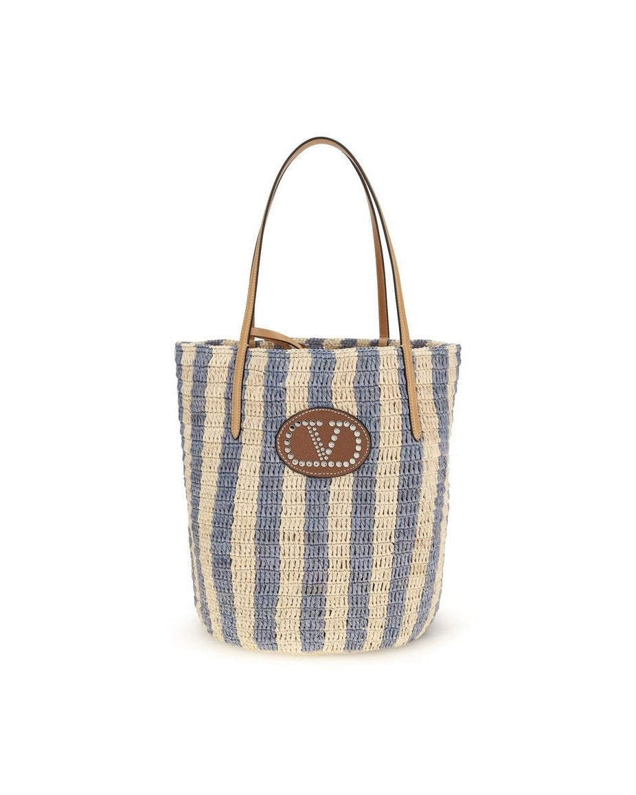 Valentino Garavani Multicolor Raffia Bucket Bag Glam Steals