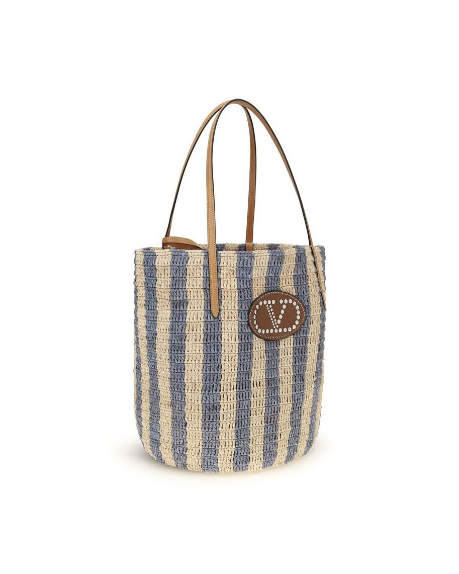 Valentino Garavani Multicolor Raffia Bucket Bag Glam Steals