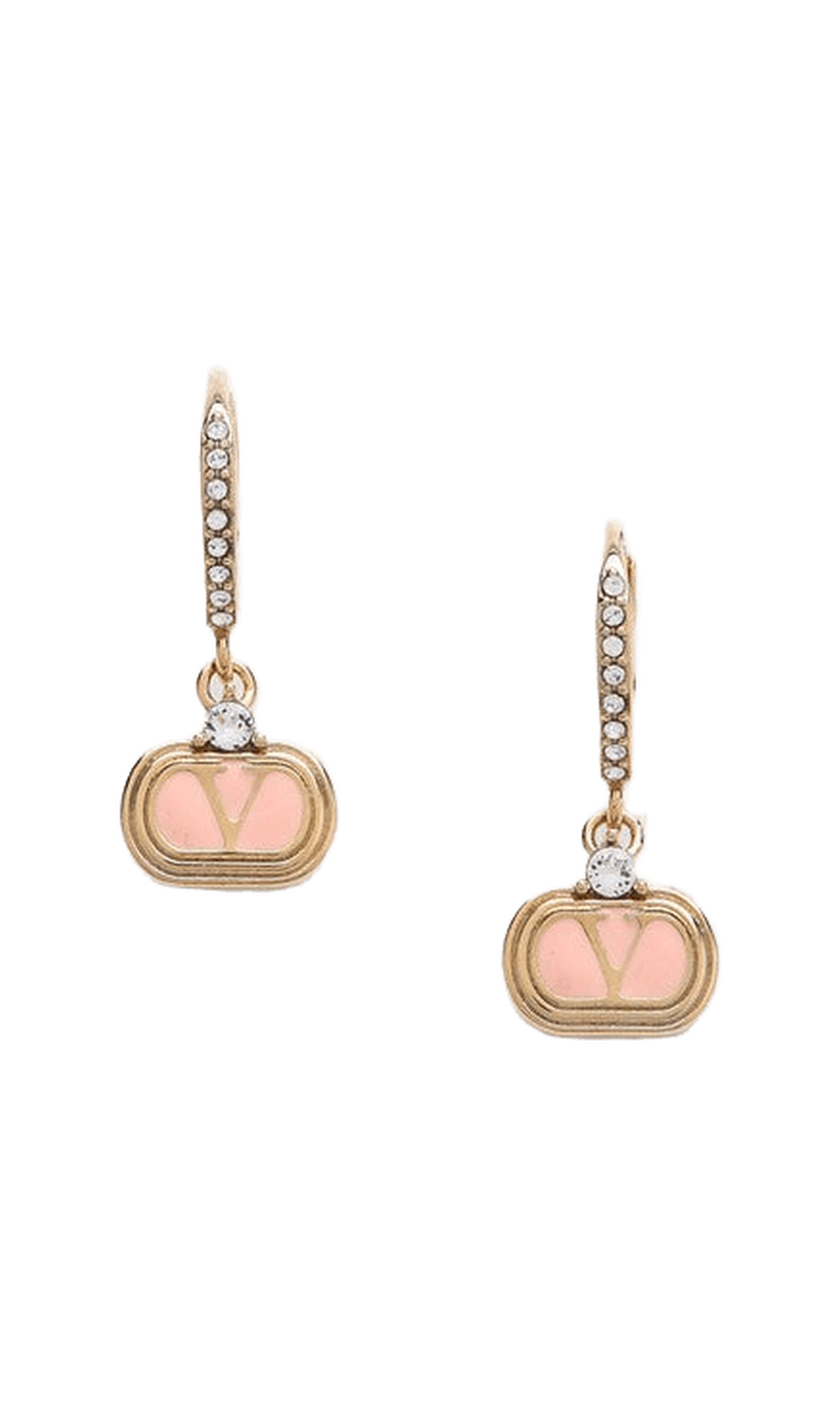 Valentino Garavani Oval Earrings in Metal and Swarovski Crystals Glam Steals