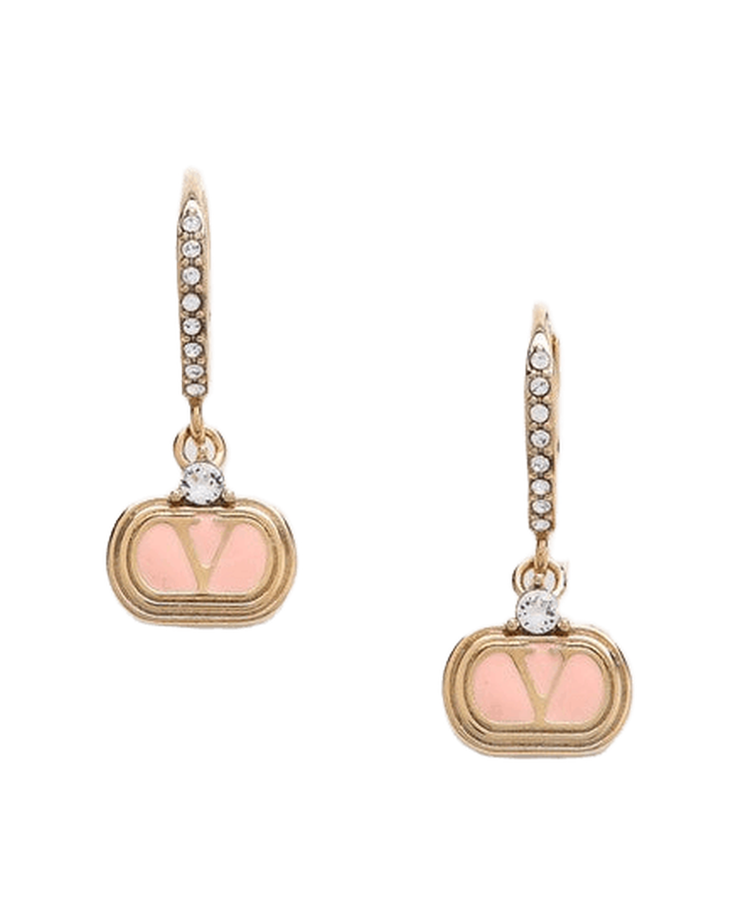 Valentino Garavani Oval Earrings in Metal and Swarovski Crystals Glam Steals
