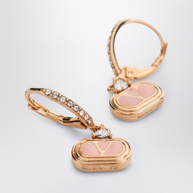 Valentino Garavani Oval Earrings in Metal and Swarovski Crystals Glam Steals