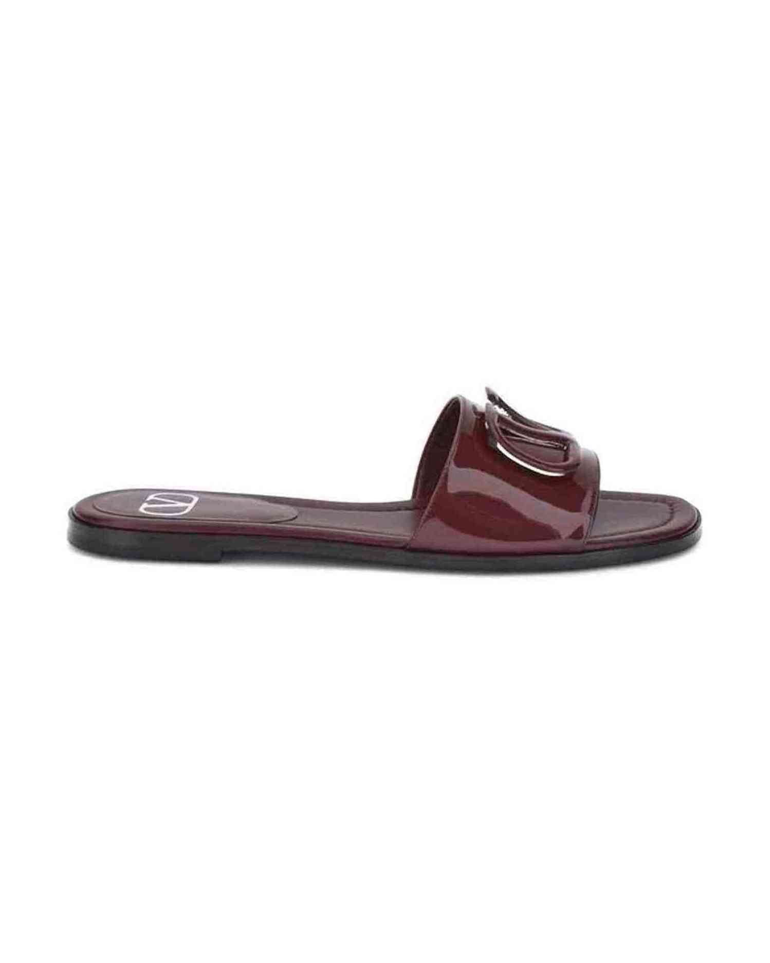 Valentino Garavani Patent Leathe Vlogo Slide Sandals Glam Steals