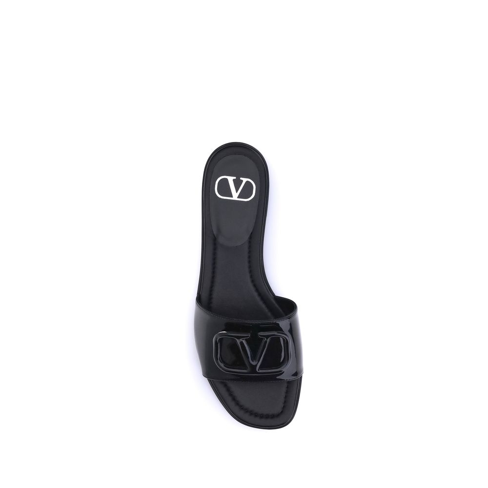 Valentino Garavani Patent Leathe Vlogo Slide Sandals Glam Steals
