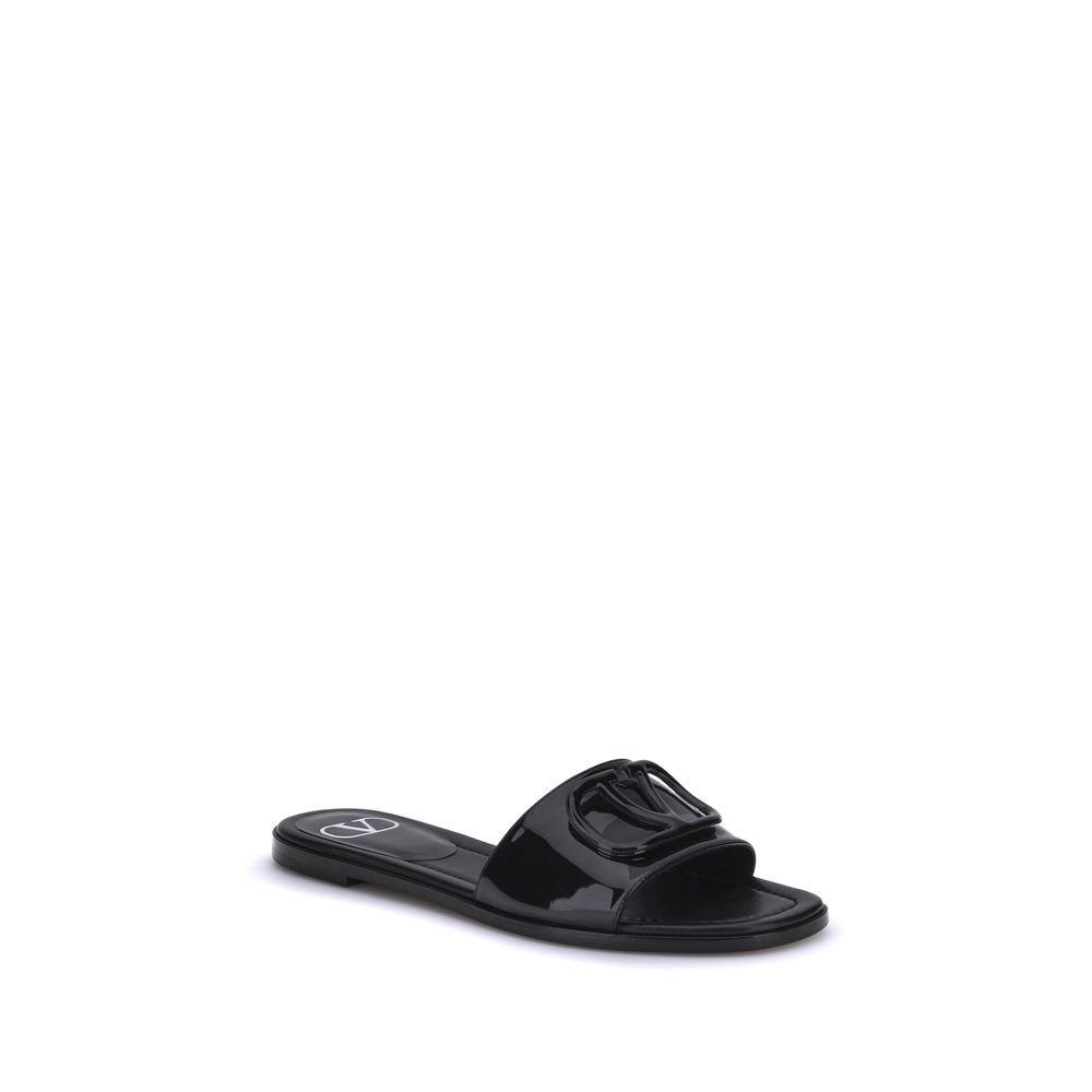 Valentino Garavani Patent Leathe Vlogo Slide Sandals Glam Steals